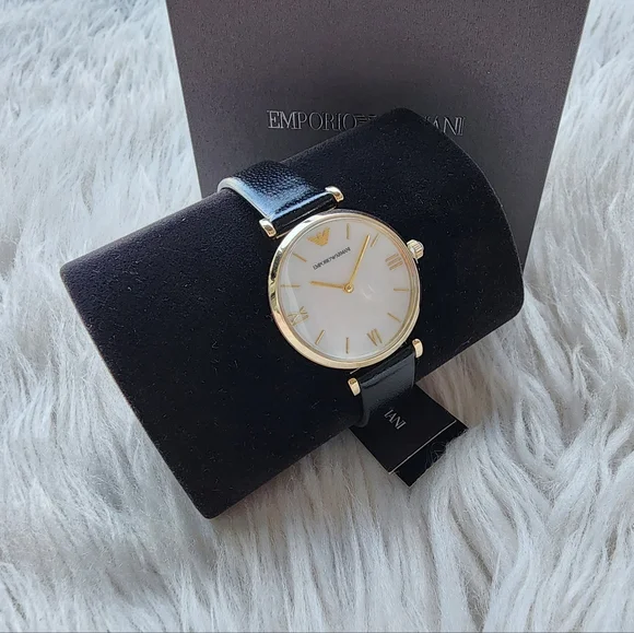 Emporio Armani Women's Black and Gold Watch No Negociable - Picture 9 of 11